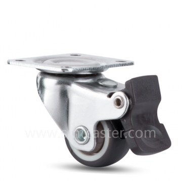 Mini TRP 1.0 inch Swivel Plate Caster with Total Brake