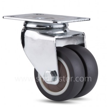Mini TRP 2.0 inch Swivel Caster with Plate(Dual Wheels)