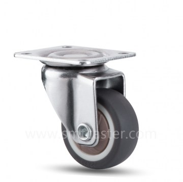 Mini TRP 1.25 inch Swivel Caster with Plate