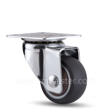 Mini TRP 1.5 inch Swivel Caster with Plate