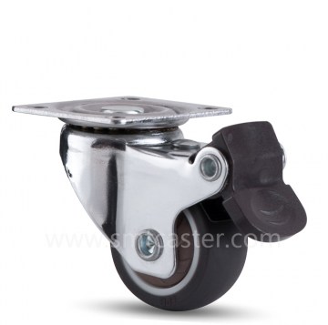 Mini TRP 1.5 inch Swivel Plate Caster with Total Brake