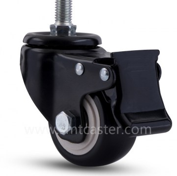 Light Weight 2.5 inch Thread Stem Caster with Total Brake