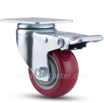 Medium Weight 3.0 inch Swivel Plate Caster with Total Brake
