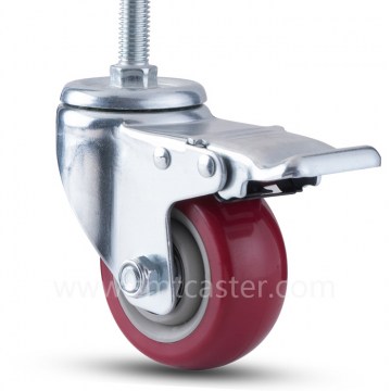 Medium Weight 3.0 inch Thread Stem Caster with Total Brake