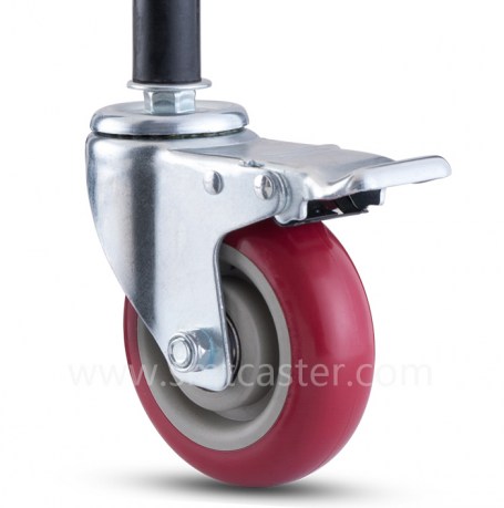 Medium Weight 4.0 inch Expanding Stem Caster with Total Brake