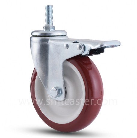 Medium Weight 5.0 inch Thread Stem Caster with Total Brake