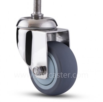 Stainless Steel Medium Weight 3.0 inch Thread Stem Swivel Caster