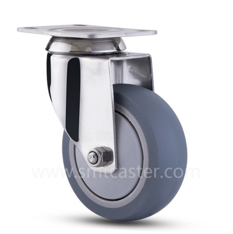 Stainless Steel Medium Weight 4.0 inch Swivel Caster with Plate
