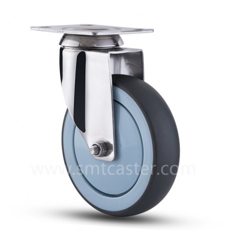 Stainless Steel Medium Weight 5.0 inch Swivel Caster with Plate