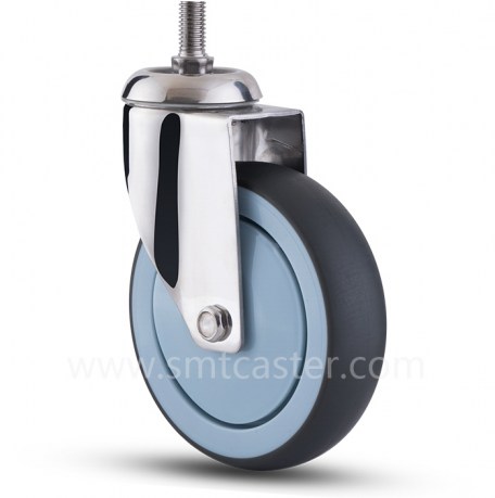 Stainless Steel Medium Weight 5.0 inch Thread Stem Swivel Caster