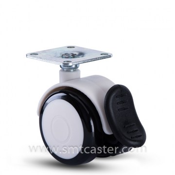 Twin Serial Medical 2.0 Inch Swivel Plate Caster with Total Brake