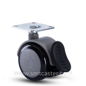 Twin Serial Medical 2.0 Inch Swivel Plate Caster with Total Brake