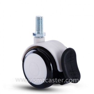 Twin Serial Medical 2.0 Inch Thread Stem Caster with Total Brake