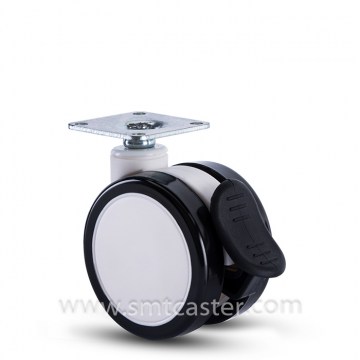 Twin Serial Medical 2.5 Inch Swivel Plate Caster with Total Brake