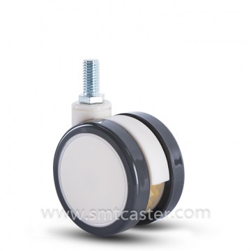 Twin Serial Medical 2.5 Inch Thread Stem Swivel Caster