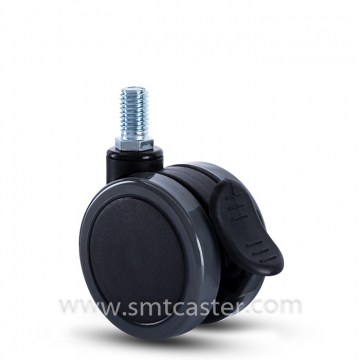 Twin Serial Medical 2.5 Inch Thread Stem Caster with Total Brake