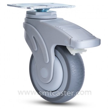 A Serial Medical 4.0 Inch Swivel Plate Caster with Total Brake