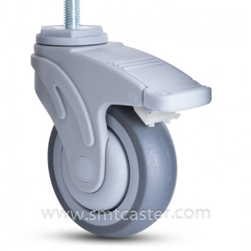 A Serial Medical 4.0 Inch Thread Stem Caster with Total Brake