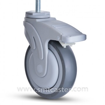 A Serial Medical 5.0 Inch Thread Stem Caster with Total Brake