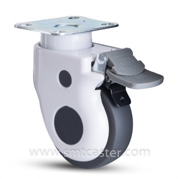 B Serial Medical 3.0 Inch Swivel Plate Caster with Total Brake