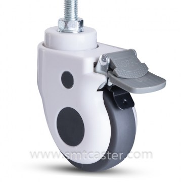 B Serial Medical 3.0 Inch Thread Stem Caster with Total Brake