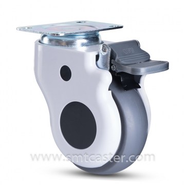 B Serial Medical 4.0 Inch Swivel Plate Caster with Total Brake