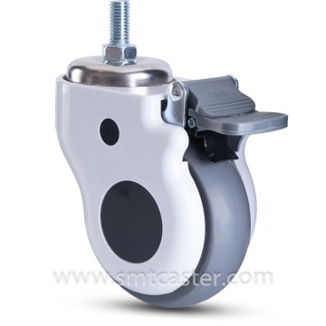 B Serial Medical 4.0 Inch Thread Stem Caster with Total Brake