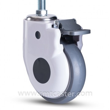 B Serial Medical 5.0 Inch Thread Stem Caster with Total Brake