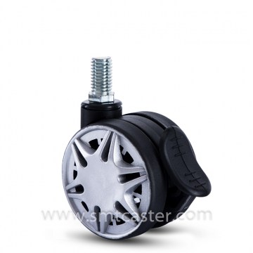 12 Serial 2.5 Inch Thread Stem Caster with Total Brake